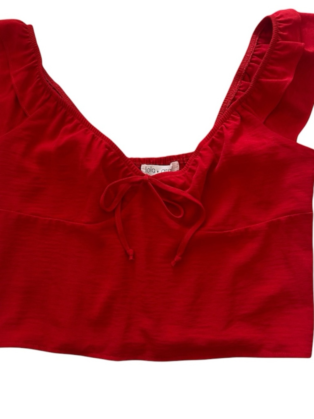 Lola + Grace Scarlet Tie-Front Ruffle Tank